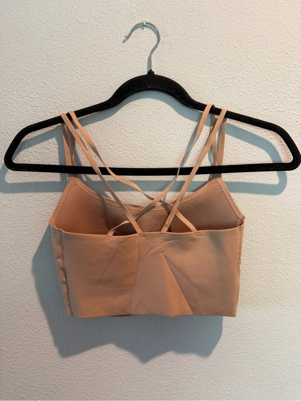 aerie Beige Crisscross Seamless Bralette